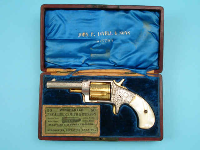 Fine Cased and Engraved Iver Johnson Single Action Pocket Revolver, Sold by John P. Lovell & Sons, Boston
