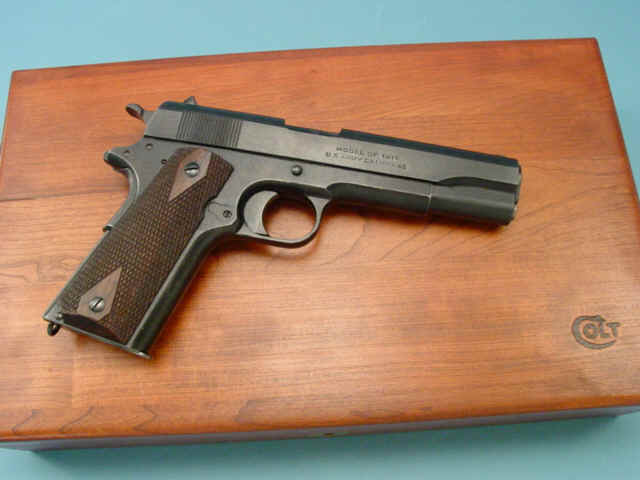 *Rare U.S. Martial Model 1911 Colt Semi-Automatic Pistol by Remington Arms UMC Co., Prototype without Standard Serial Marking, in Colt Walnut Display Case