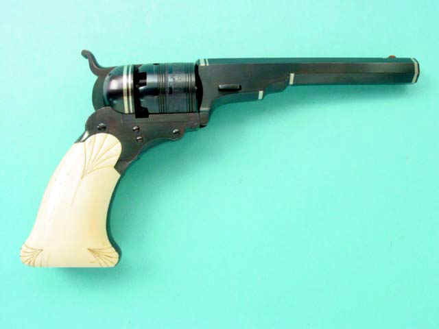 Superbly Restored Paterson Colt No. 3 Belt Model Revolver, with Ivory Grips and German Silver Band and Escutcheon Inlays