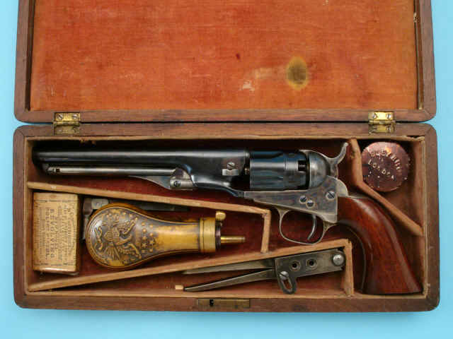 Cased Colt Model 1862 Police Revolver with 61/2-Inch Barrel, and with Accessories