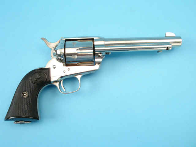 *Fine Nickel-Plated Colt Single Action Army Revolver with Lanyard Swivel on Butt