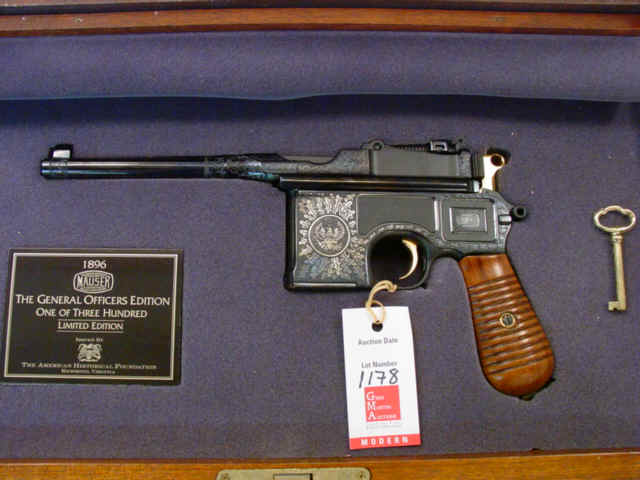*Cased American Historical Foundation 1896 "Broomhandle" Mauser Semi-Automatic Pistol