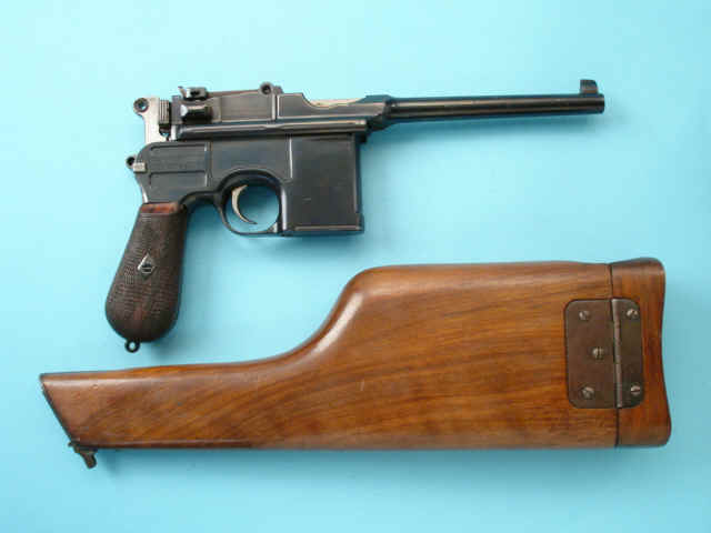 *Mauser Broomhandle Semi-Automatic Pistol with Wooden Shoulder Stock