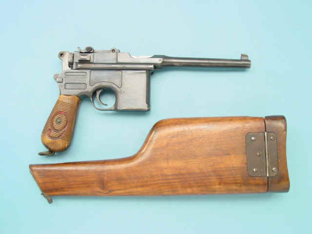 *Mauser Model 96 'Red-Nine" Broomhandle Semi-Automatic Pistol with Matching Wooden Shoulder Stock Holster