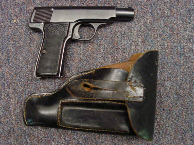 *Walther Model 7 Semi-Automatic Pistol with Period Black Leather Holster