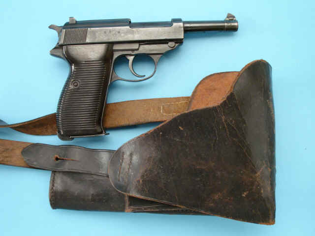 *Import Walther ac43 Code P-38 Semi-Automatic  Pistol Together with Accompanying Unmarked Military Holster